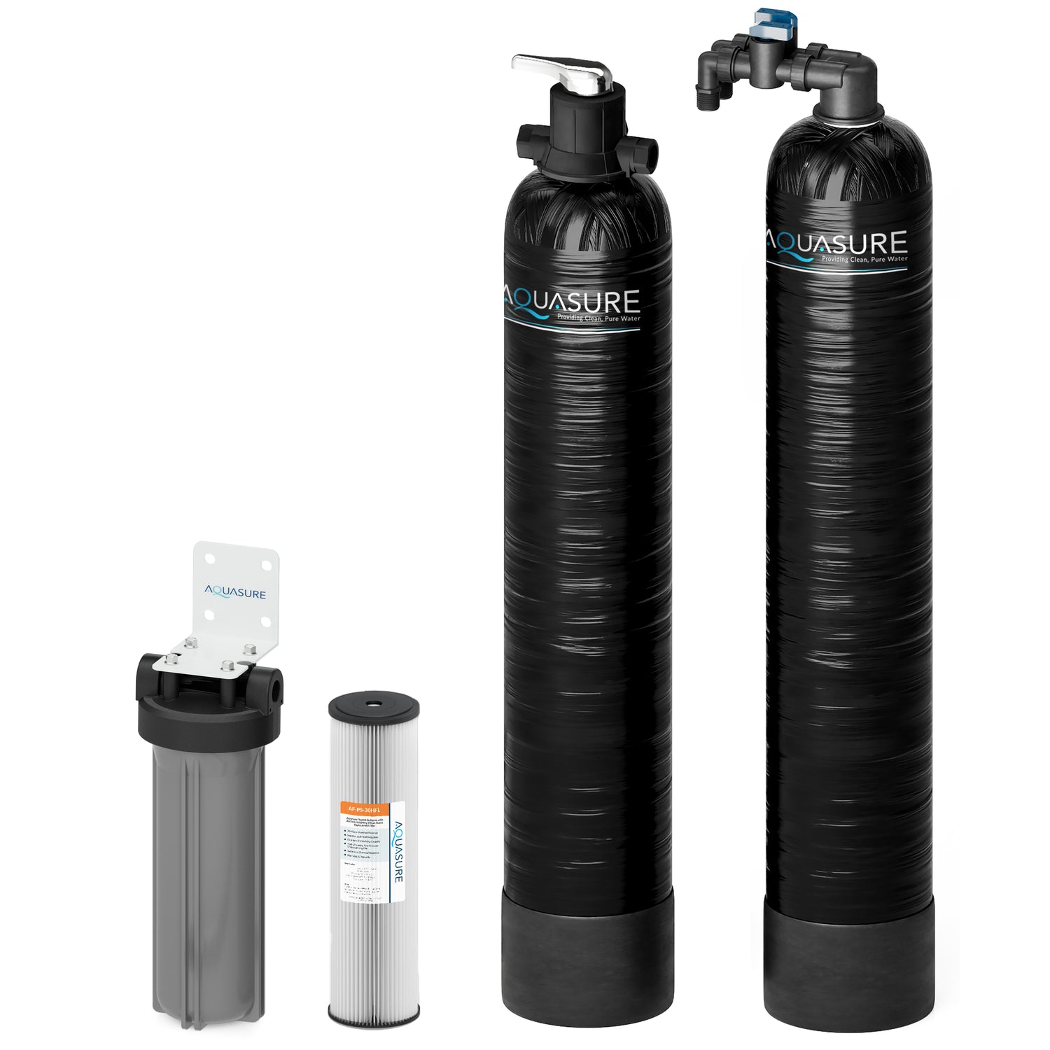 Serene Series | 10 GPM Salt-Free Conditioning Bundle with Fortitude Pro Whole House Water Treatment System & Pleated Sediment Pre-Filter