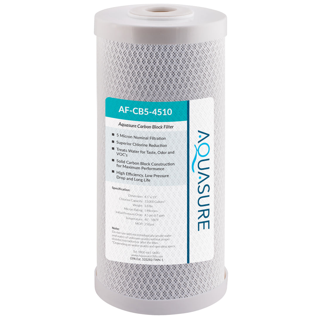 Fortitude V Series | 10" High Flow 5 Micron Carbon Block Filter