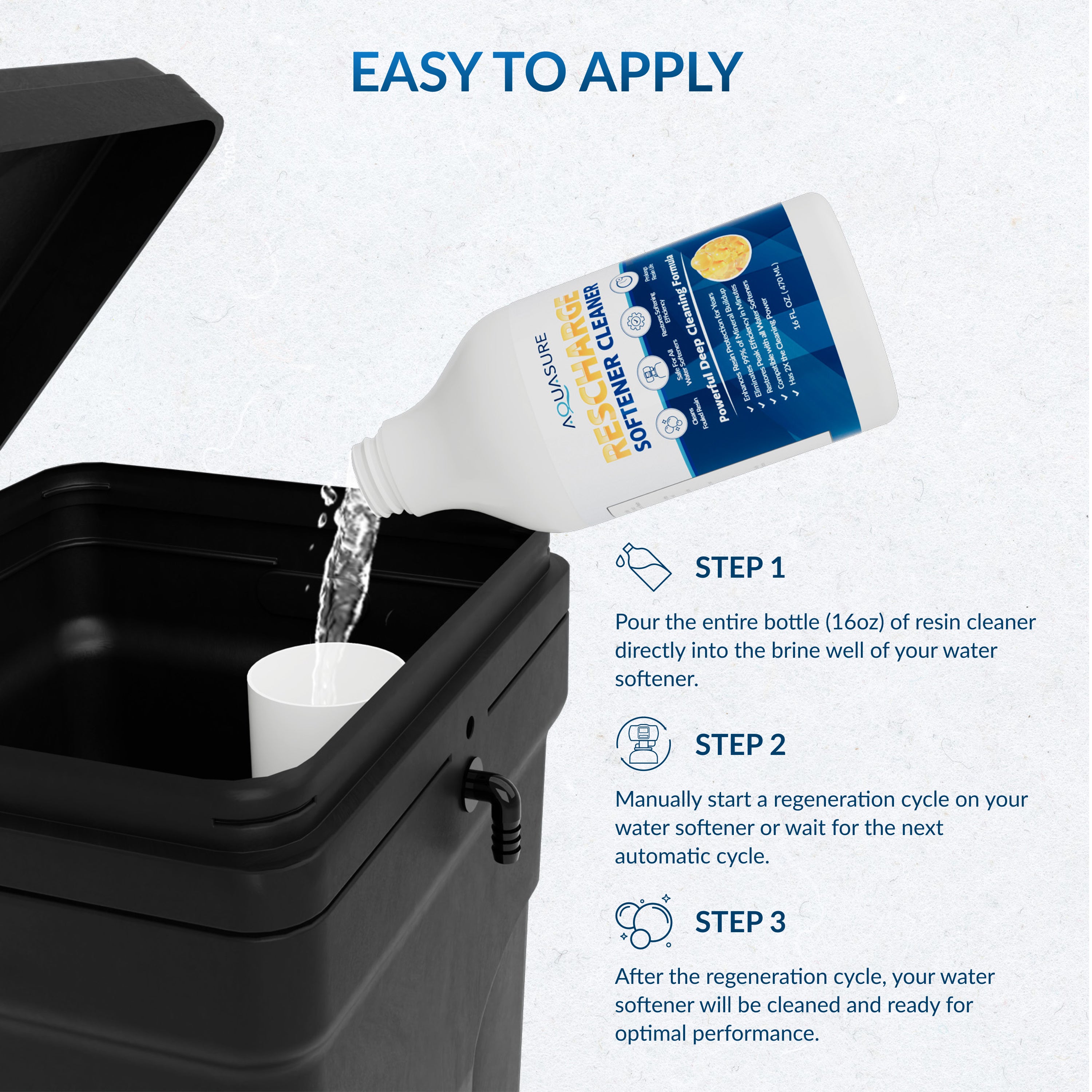 Aquasure Rescharge | Resin Cleaning Solution for Water Softeners | 16 FL. OZ.