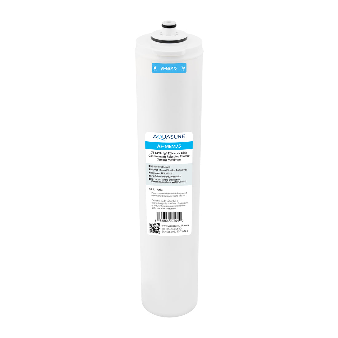 Premier Series | Stage 3 75 GPD Membrane RO Water Filter Replacement Cartridge for AS-PR75
