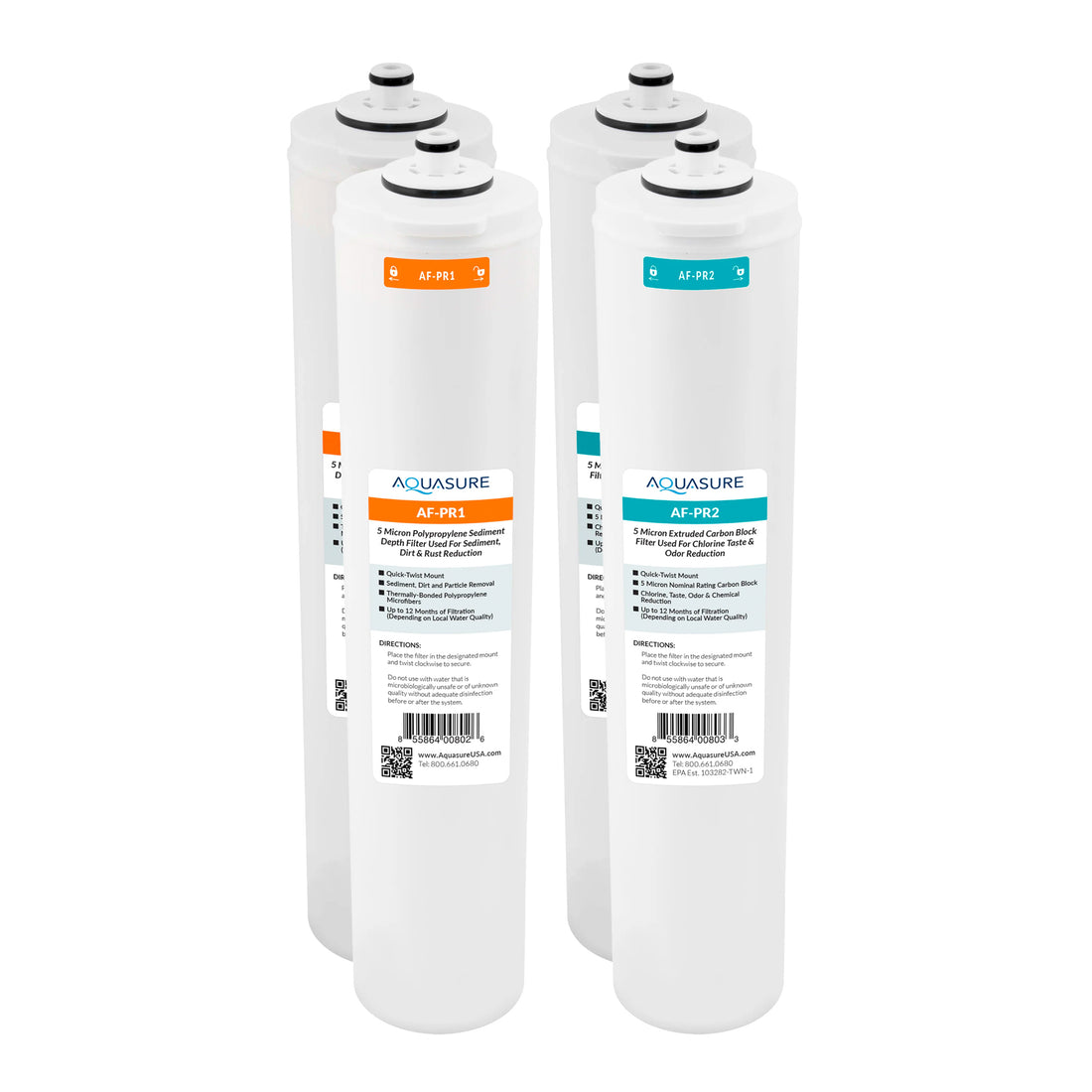 Premier Series | Stage 1 &amp; 2 Replacement RO Water Filter Cartridge Set for AS-PR75/AS-PR100 (2-Pack)