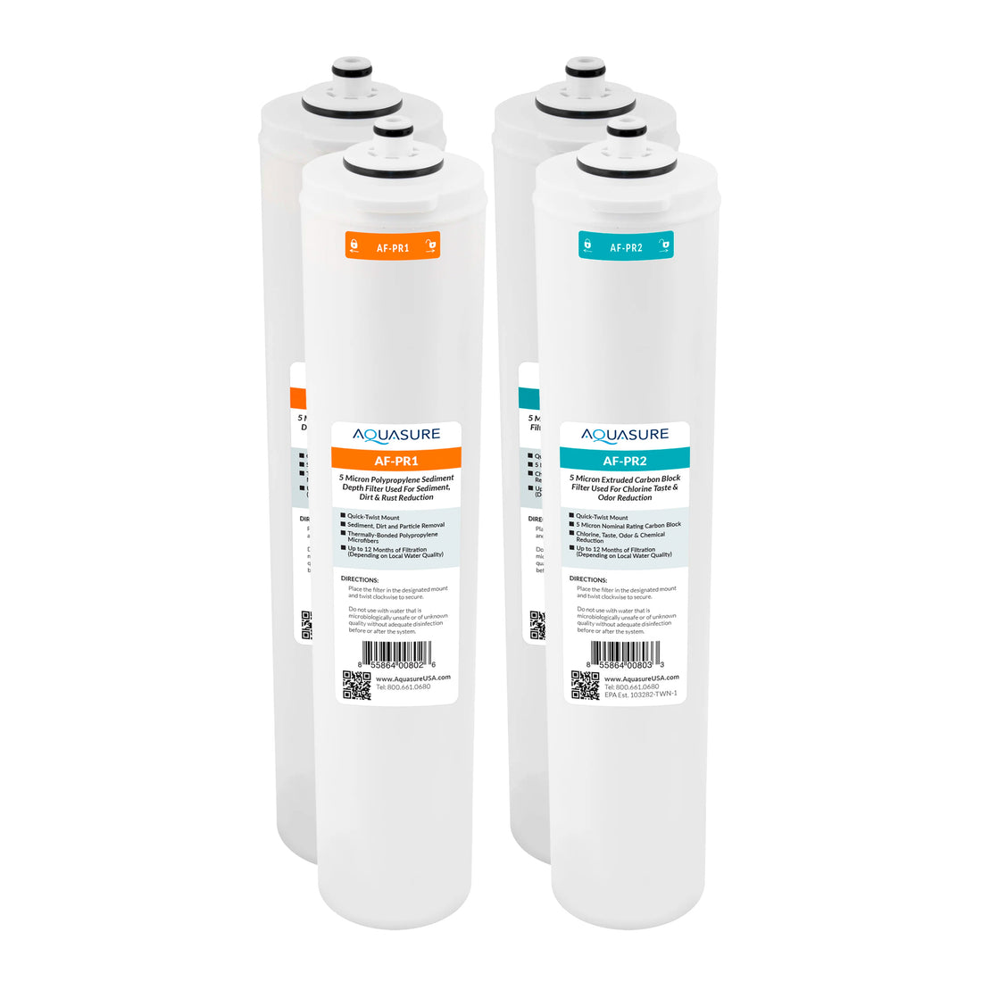 Premier Series | Stage 1 & 2 Replacement RO Water Filter Cartridge Set for AS-PR75/AS-PR100 (2-Pack)