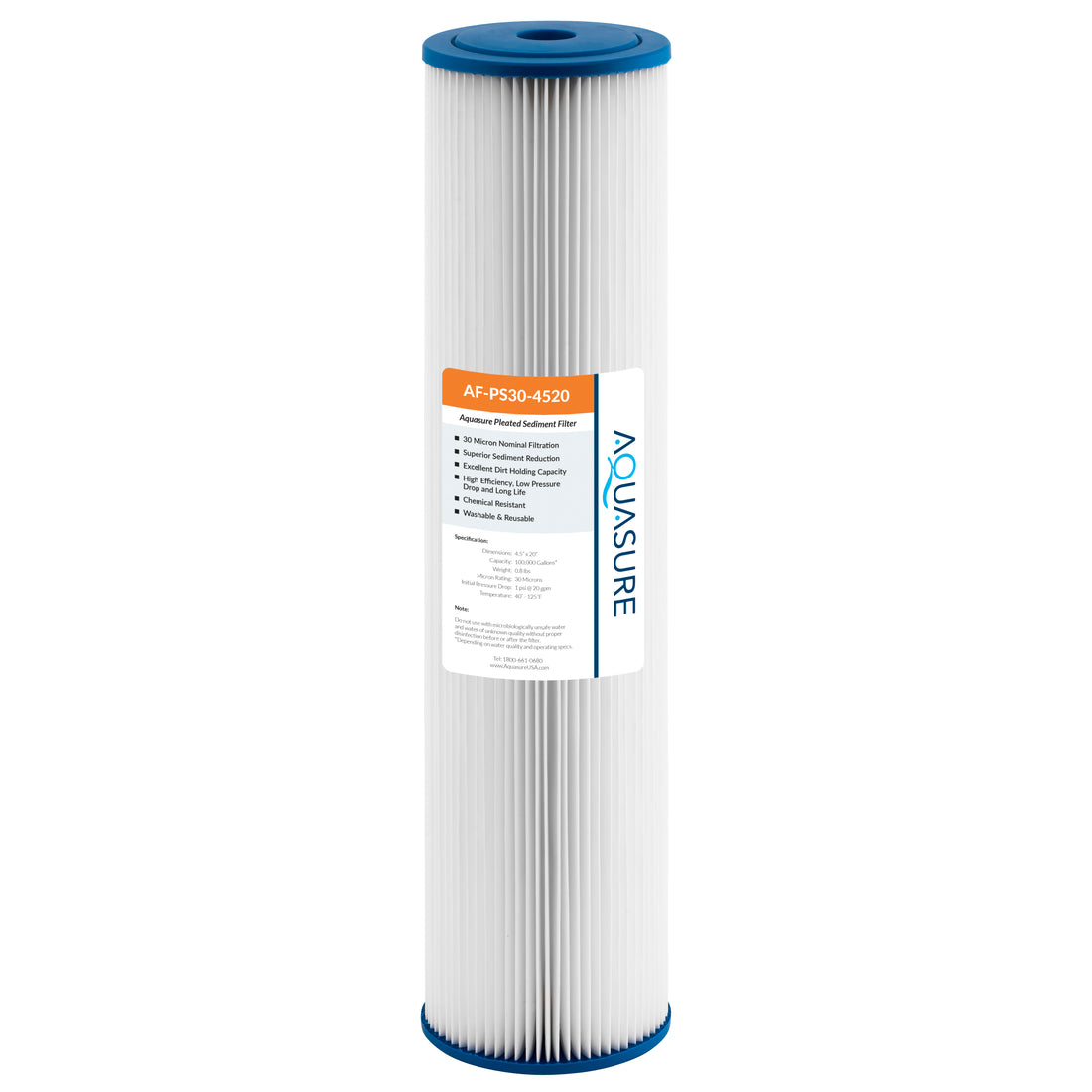 Fortitude V Series | 20" High Flow 30 Micron Pleated Sediment Filter