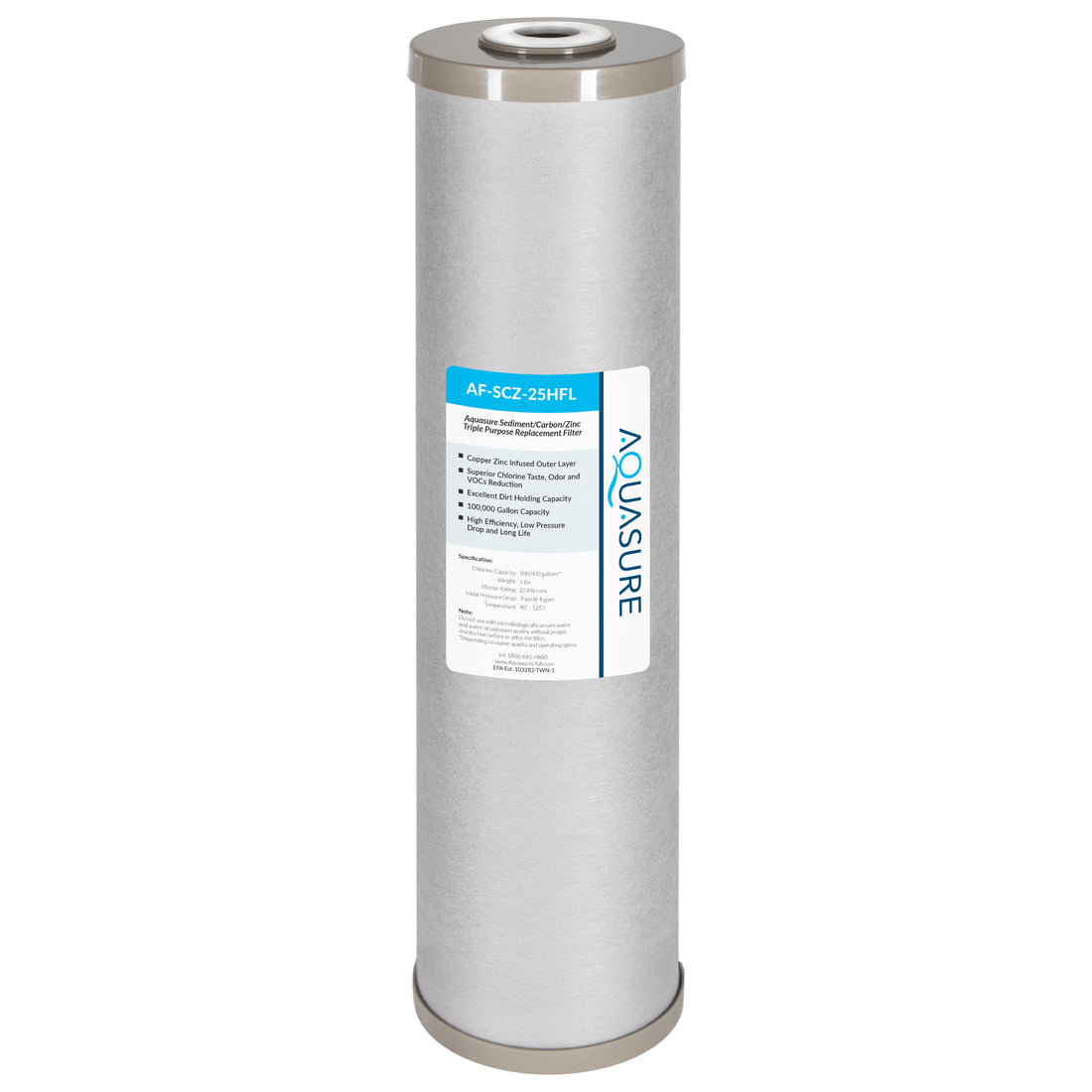 Fortitude V2 Series | Sediment/Carbon/Zinc Inhibiting Triple Purpose Replacement Filter - Large