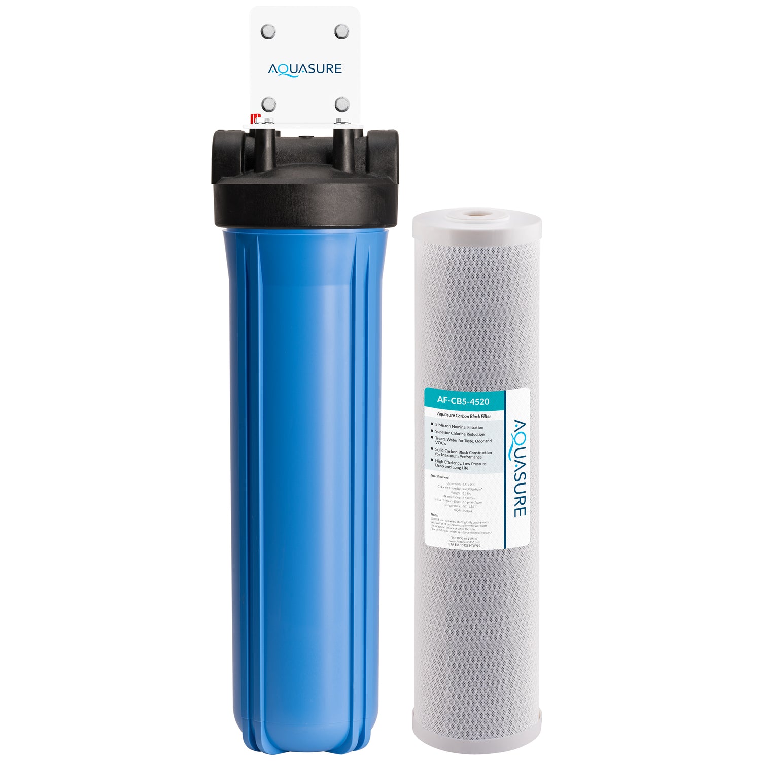 Fortitude V Series | 20" High Flow Whole House 5 Micron Carbon Block Water Filter