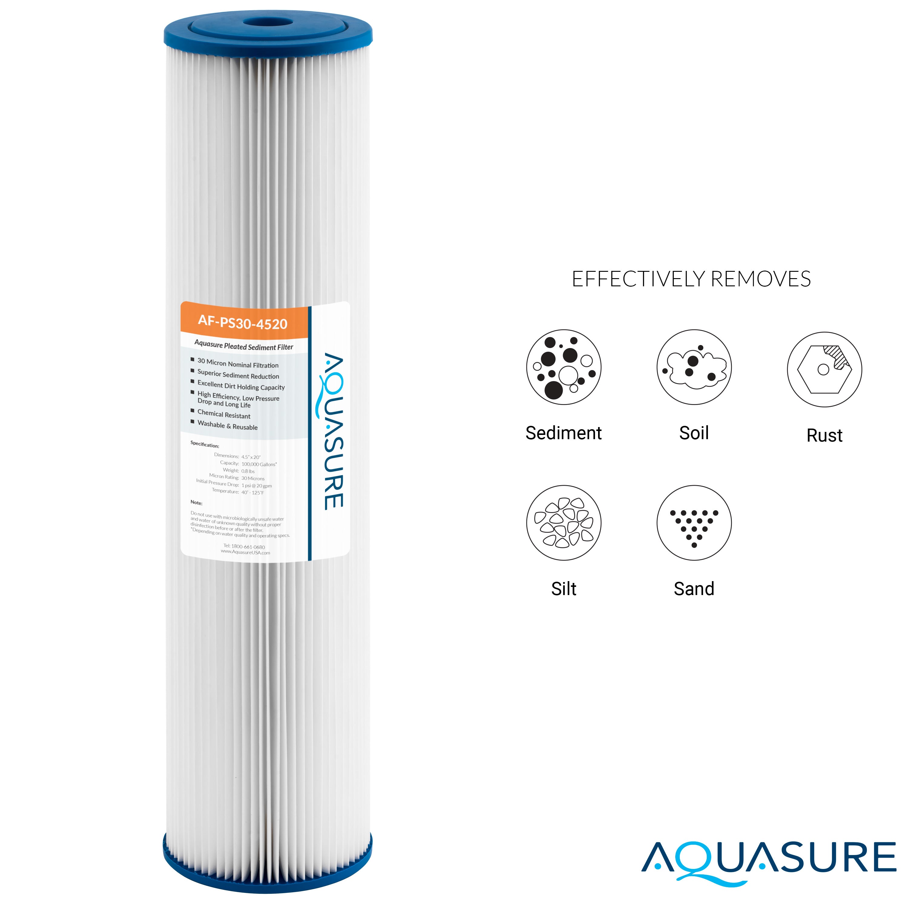 Fortitude V Series | 20&quot; Whole House Pleated Sediment Filter - 30 Micron