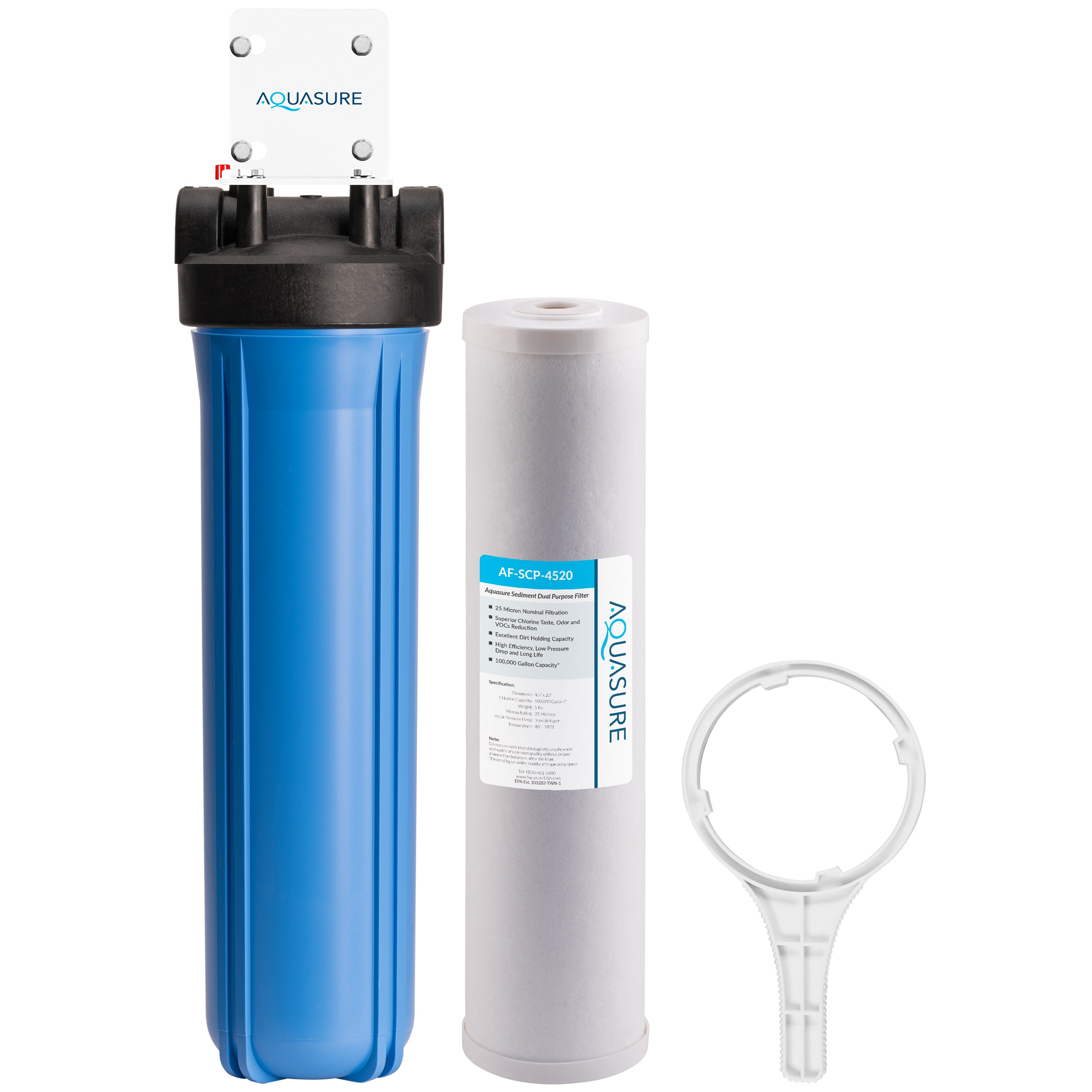 Fortitude V Series | 20" Whole House Sediment And Carbon Dual Purpose Filter