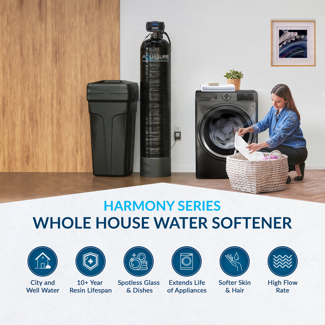 Harmony Series | 48,000 GRAINS Water Softener & Triple Purpose Pre-Filter