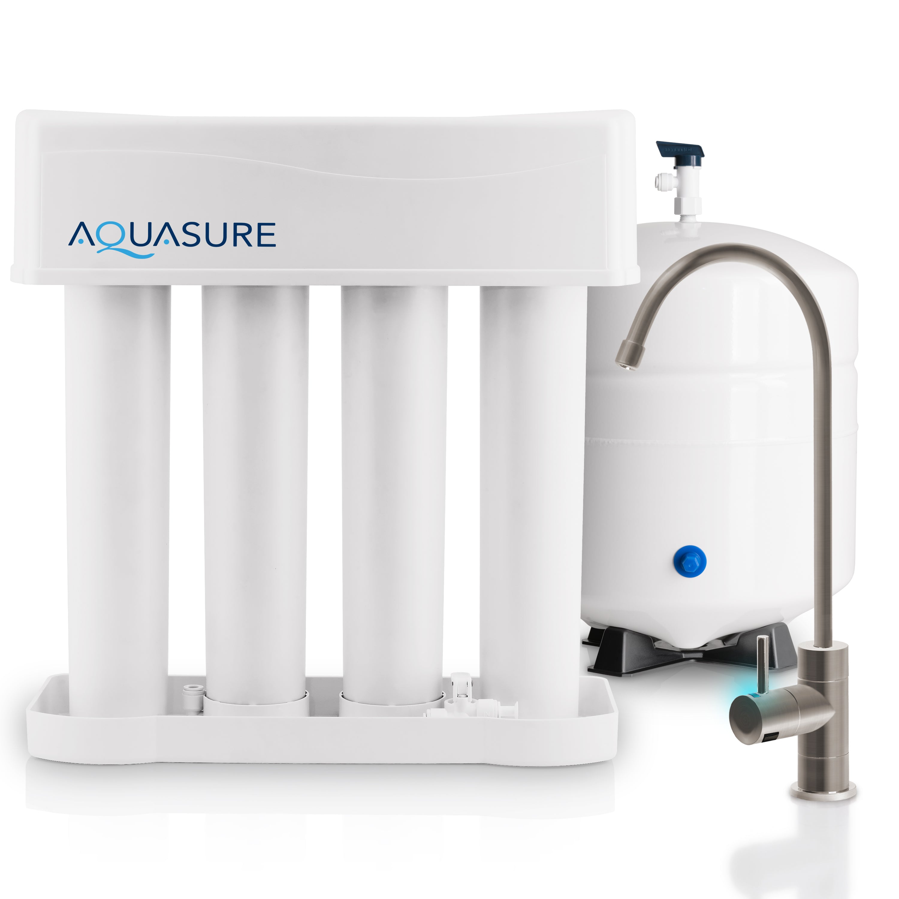 Premier Pro Series | 4-Stage Reverse Osmosis Water Filtration System with NSF Certified Lead-Free LED Faucet, 100 GPD