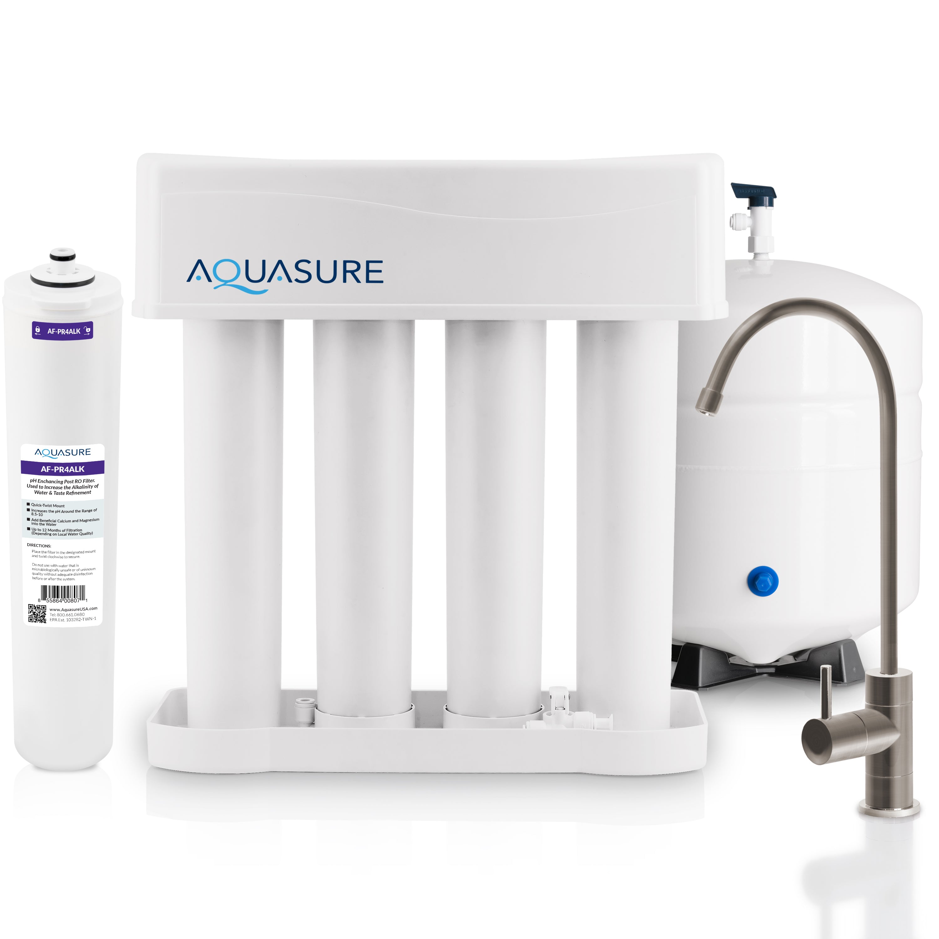 Premier Advanced Series | 4-Stage Reverse Osmosis Water Filtration System with Alkaline Remineralizing Filter, 75 GPD