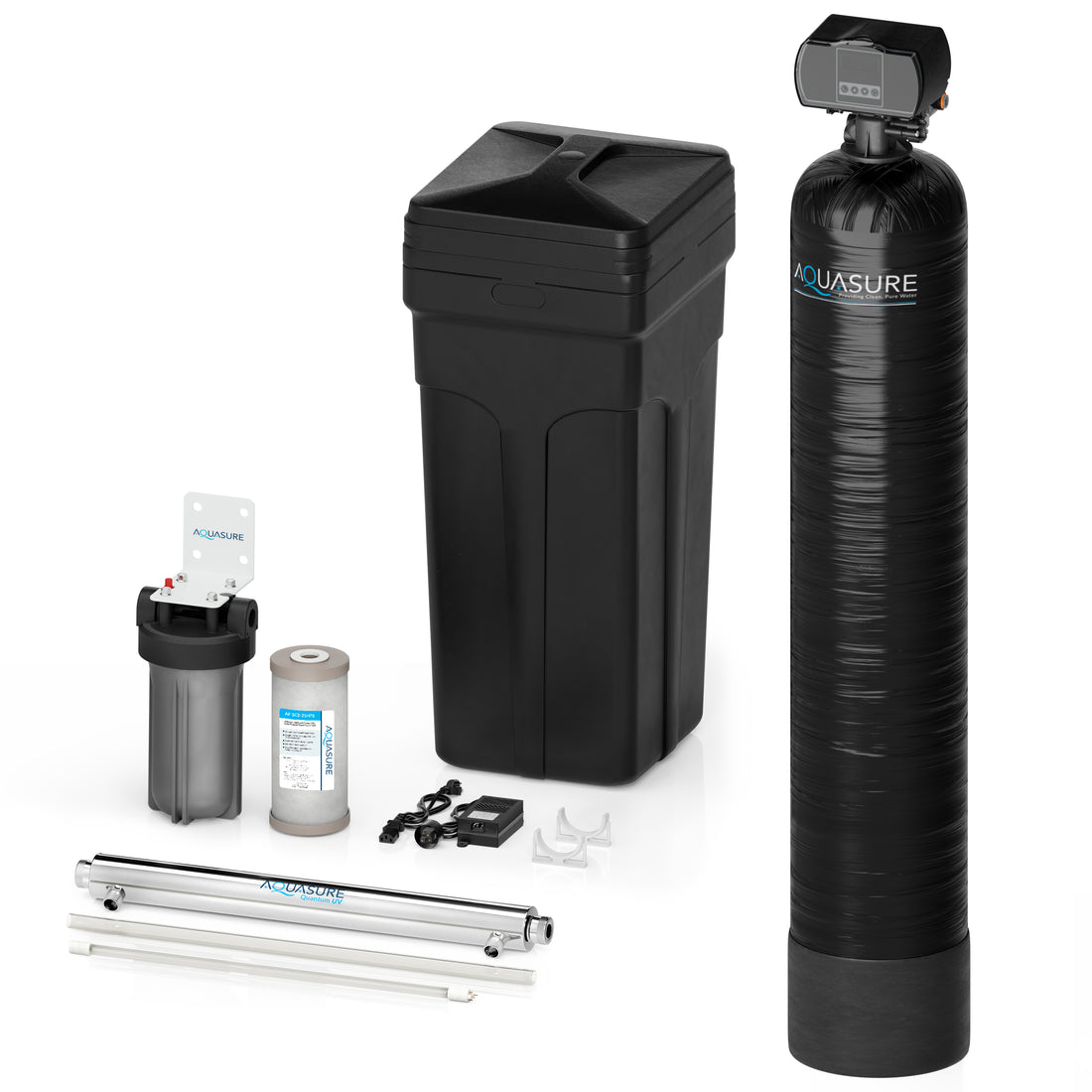 Signature Series | 32,000 Grains Water Softener with 8 GPM Quantum UV Purification System and Triple Purpose Carbon Pre-Filter