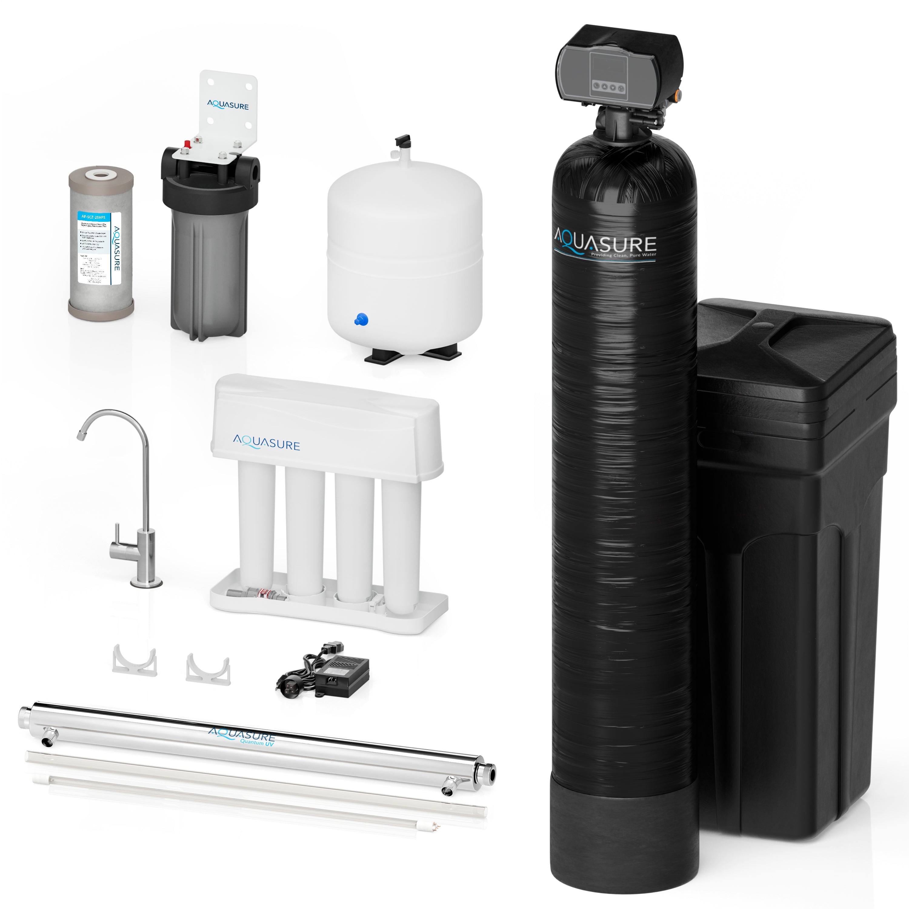 Signature Series | 48,000 Grains Water Softener with 12 GPM Quantum UV Purifier and 75 GPD Reverse Osmosis RO System