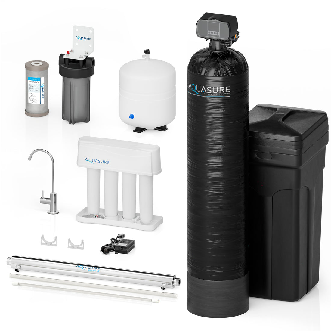 Signature Series | 64,000 Grains Water Softener with 12 GPM Quantum UV Purification and 75 GPD Reverse Osmosis RO System