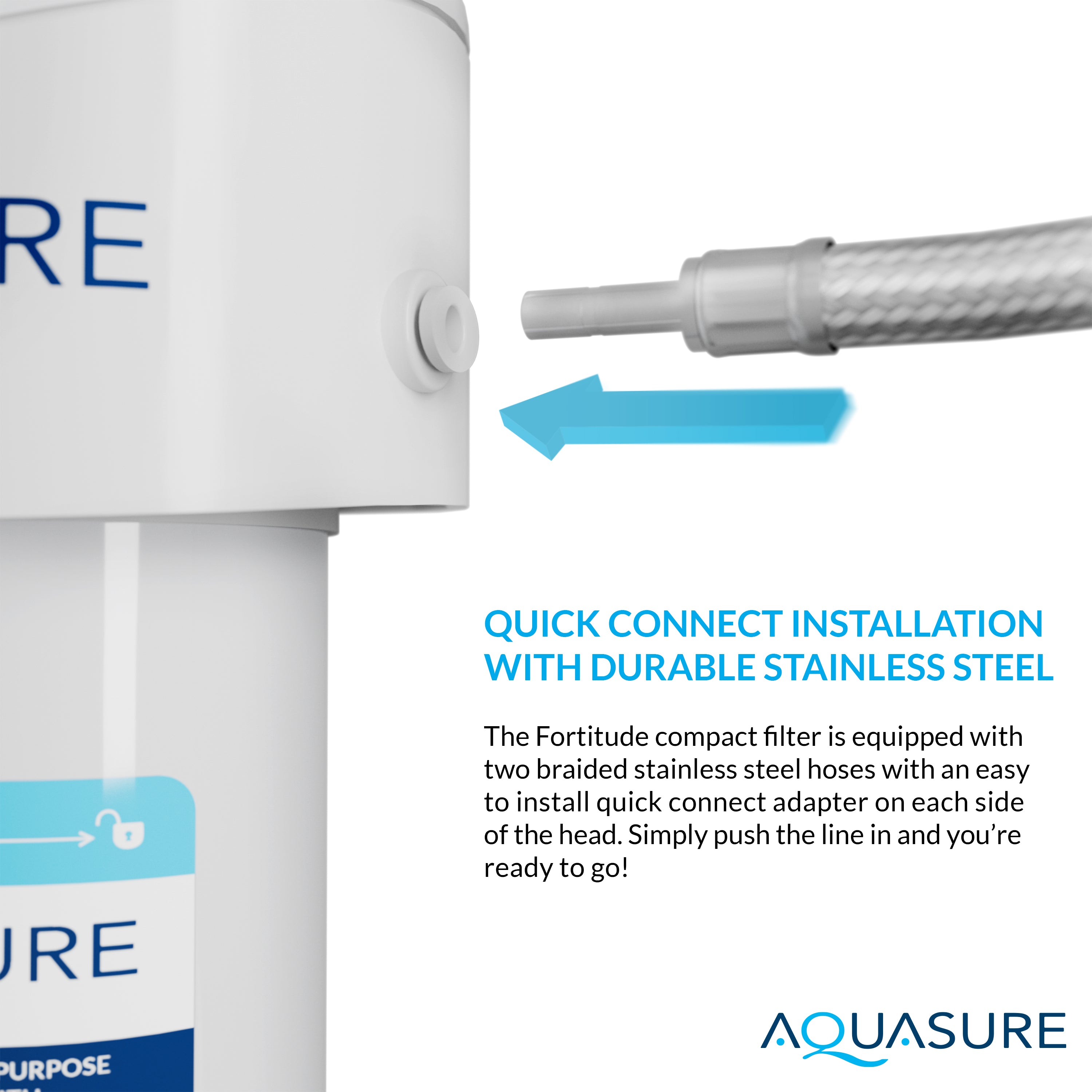 Fortitude Compact | Multi-Purpose Under Sink Water Filter System with Carbon/KDF/Siliphos Anti-Rust Media