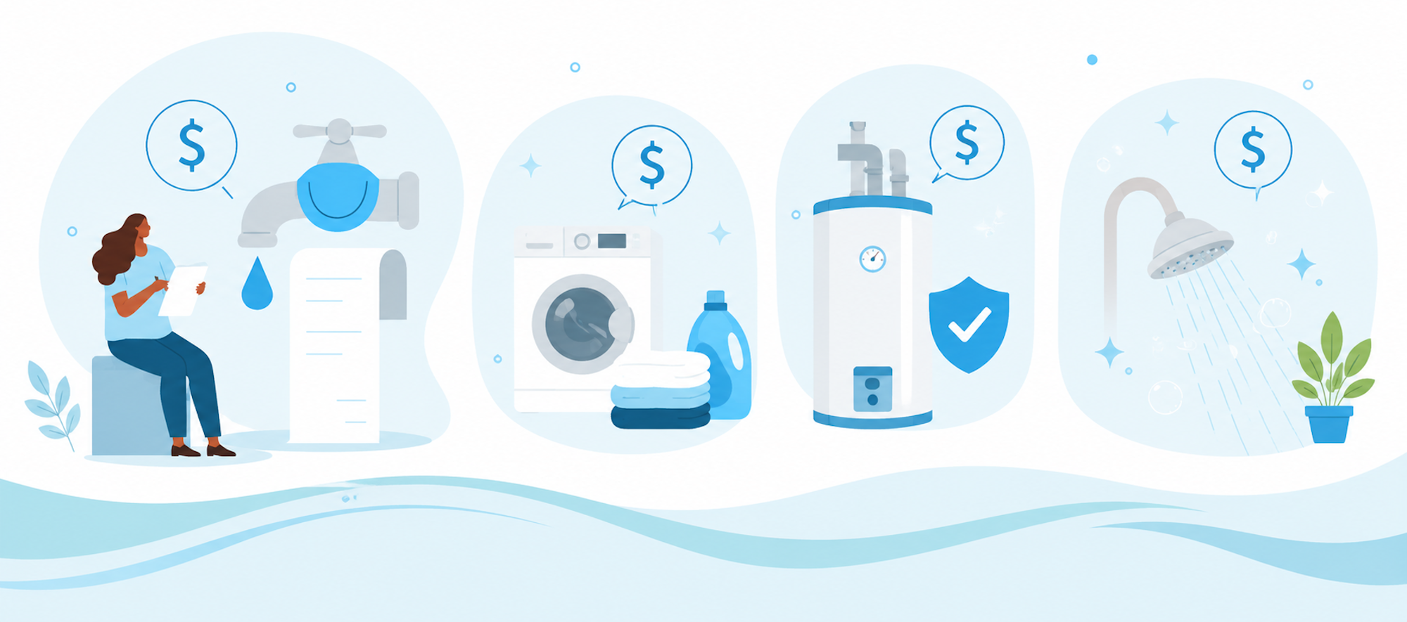 financial benefits of water softener graphic image