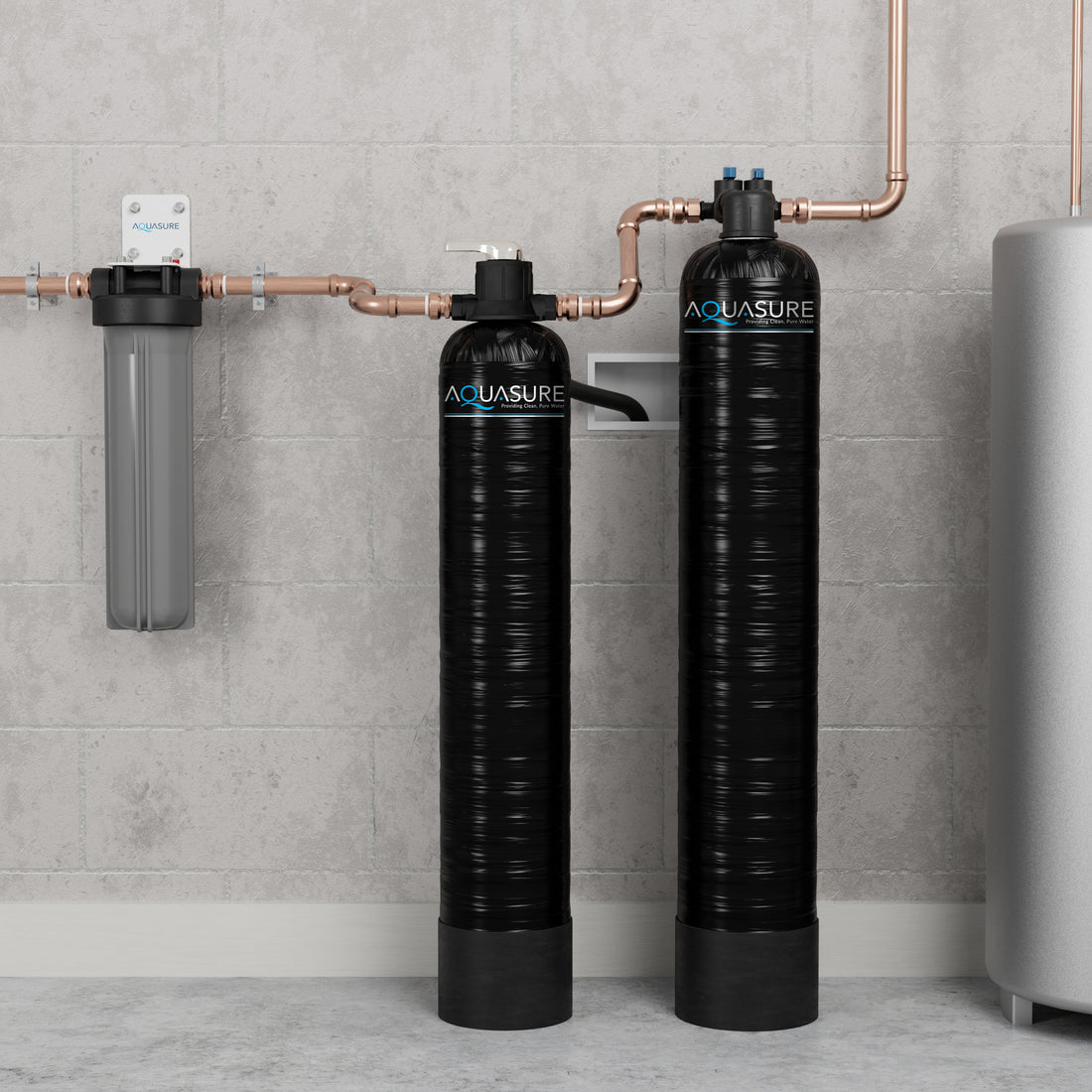 Serene Series | 10 GPM Salt-Free Conditioning Bundle with Fortitude Pro Whole House Water Treatment System &amp; Pleated Sediment Pre-Filter
