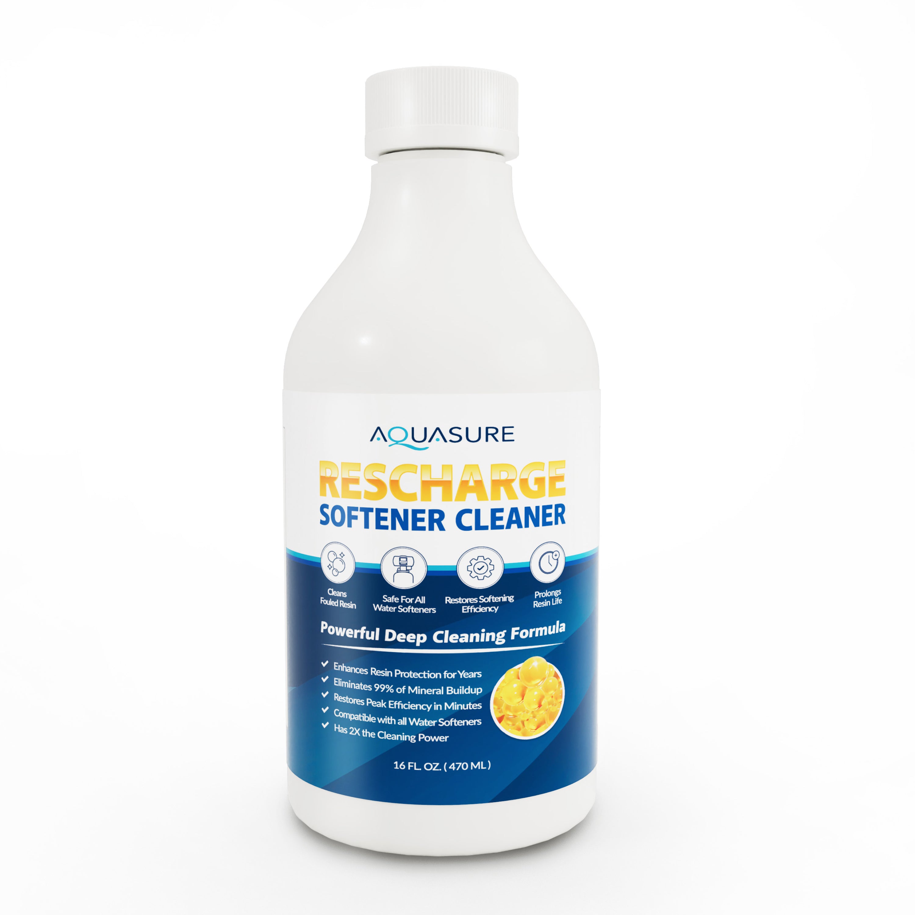 Aquasure Rescharge | Resin Cleaning Solution for Water Softeners | 16 FL. OZ.