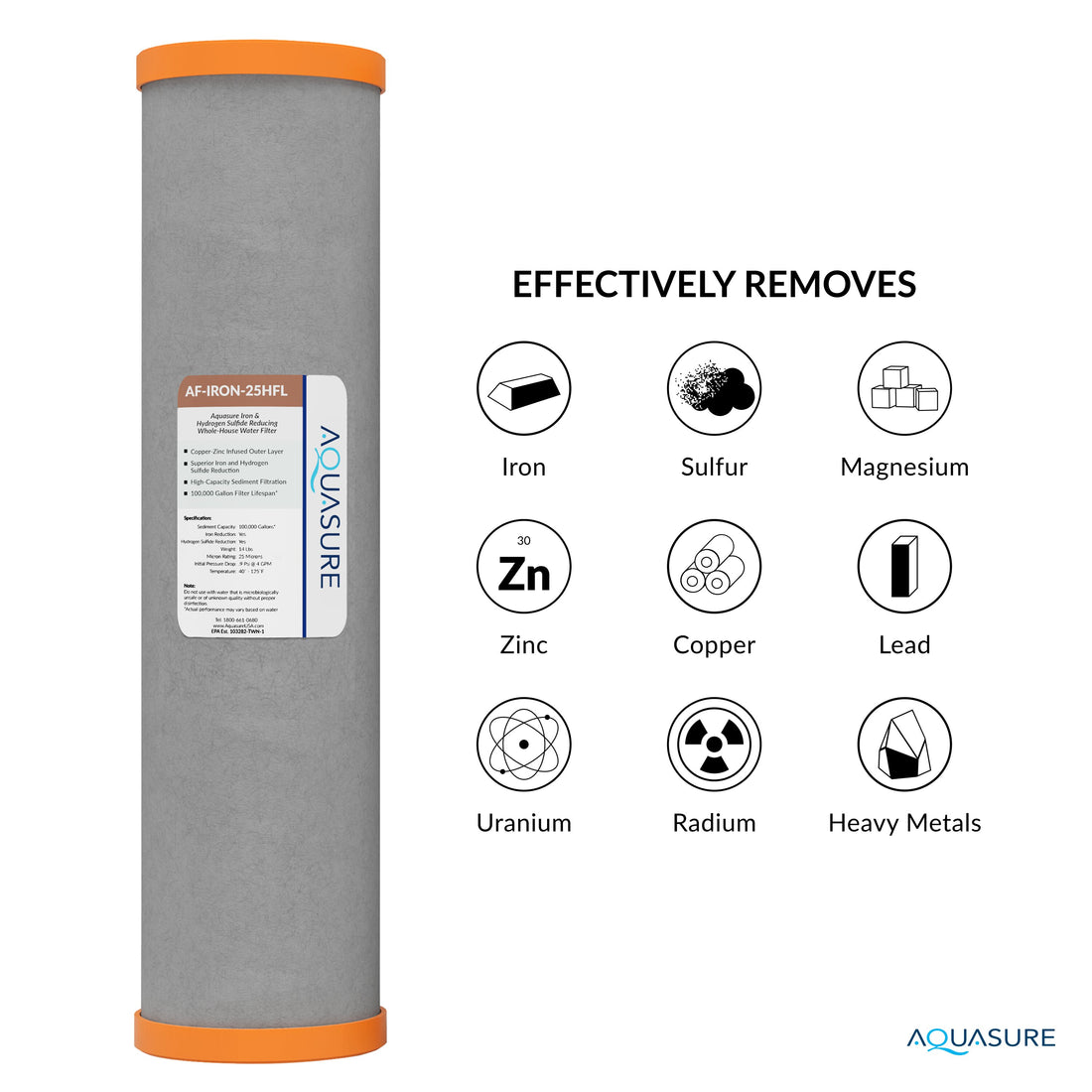 Aquasure Fortitude Series Iron Removal Replacement Cartridge - 100K