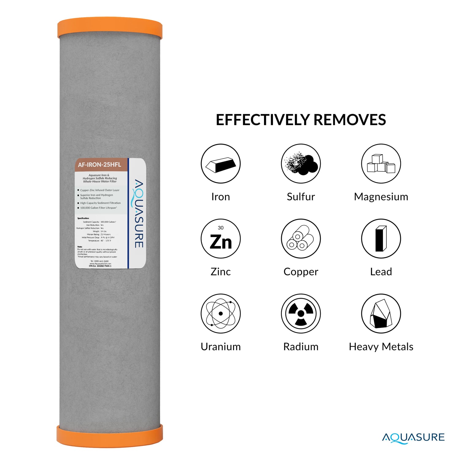 Aquasure Fortitude Series Iron Removal Replacement Cartridge - 100K