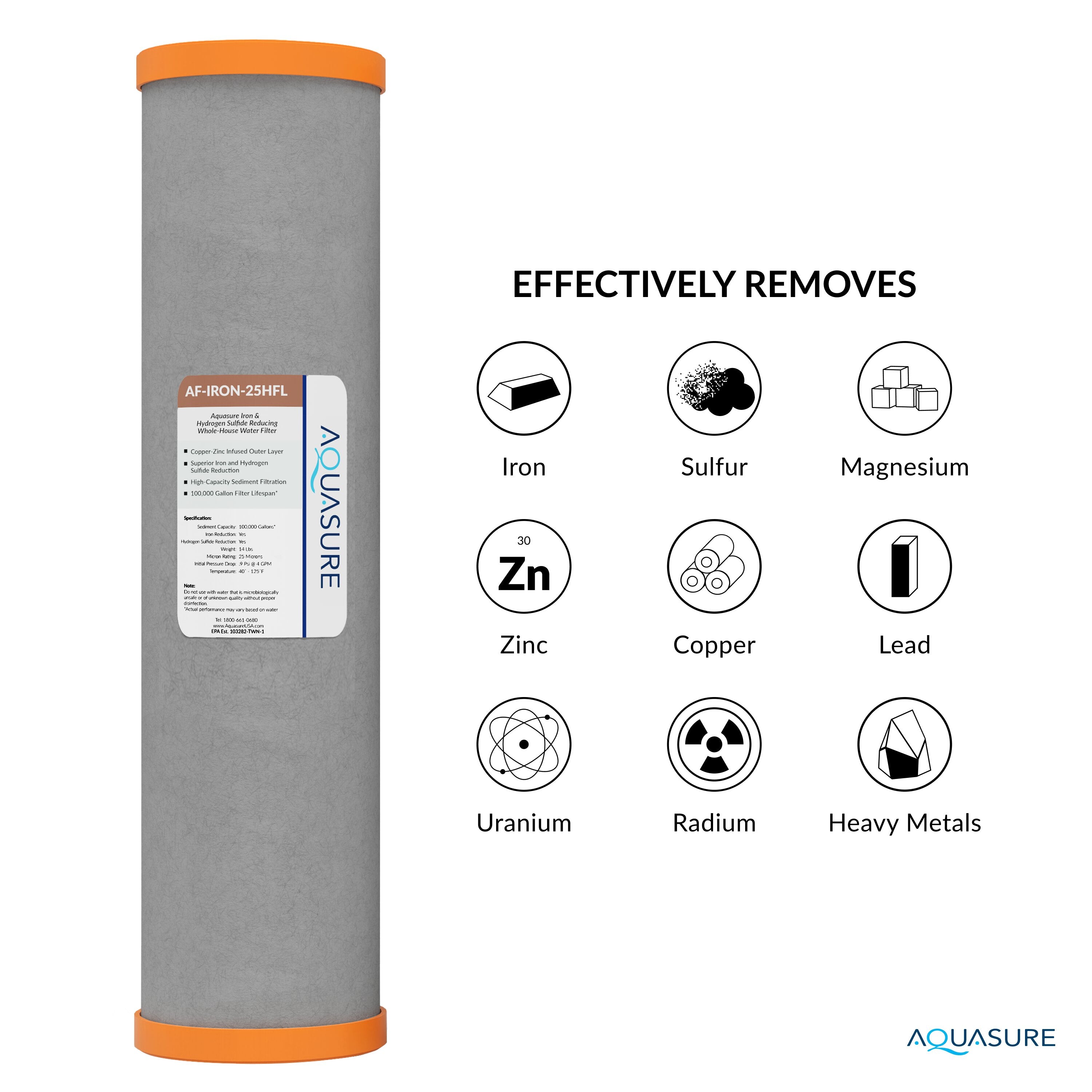 Aquasure Fortitude Series Iron Removal Replacement Cartridge - 100K