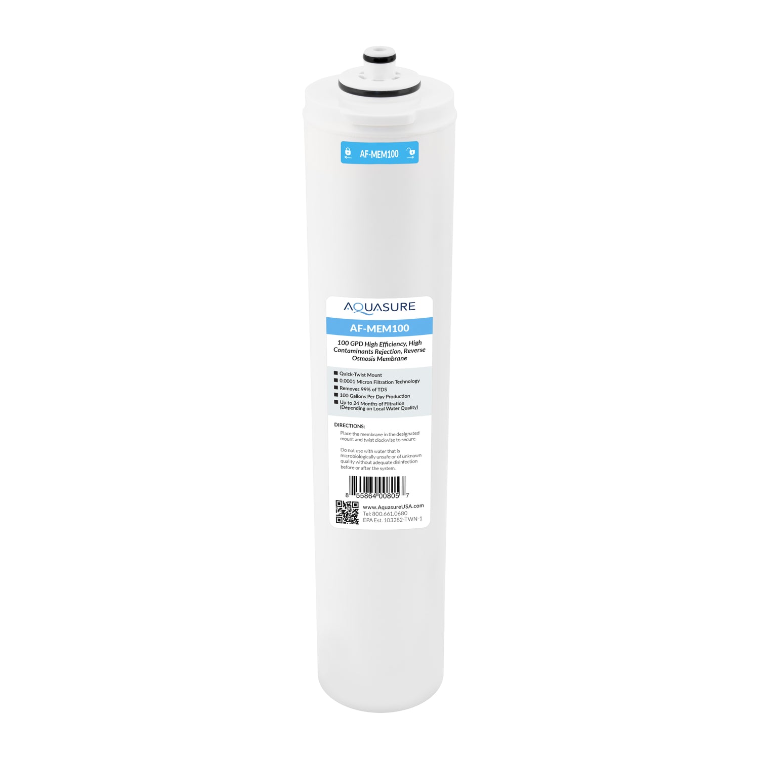 Premier Series | Stage 3 100 GPD Membrane RO Water Filter Replacement Cartridge for AS-PR100
