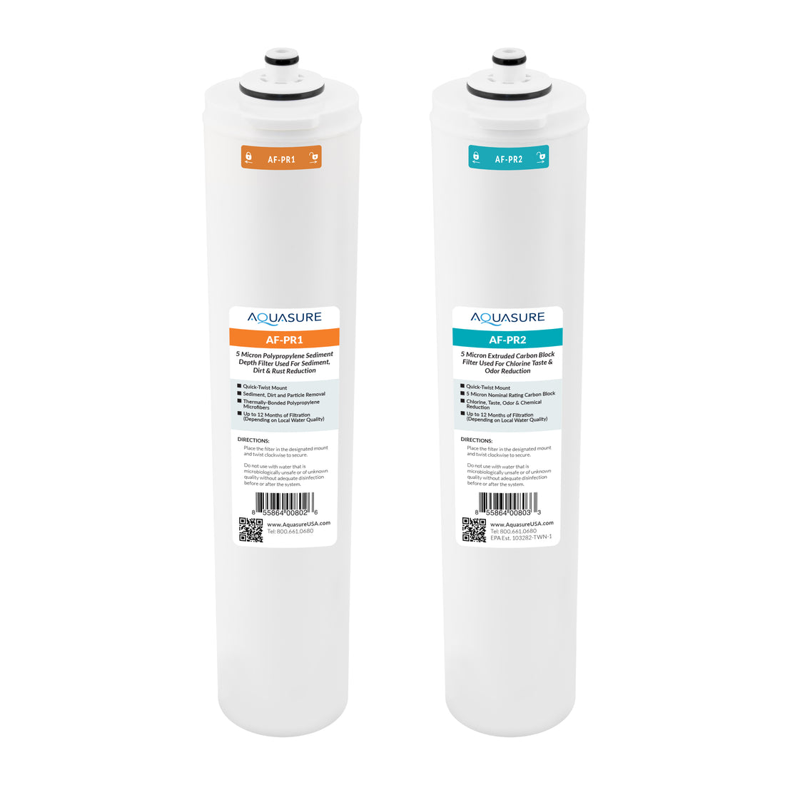 Premier Series | Stage 1 &amp; 2 Replacement RO Water Filter Cartridge Set for AS-PR75/AS-PR100