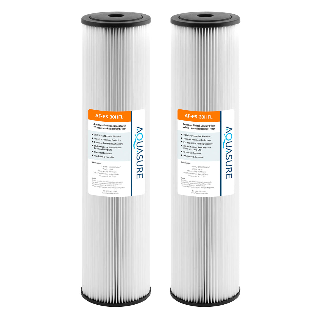 Fortitude V2 Series | High Flow 30 Micron Pleated Sediment Filter - Large (2-Pack)