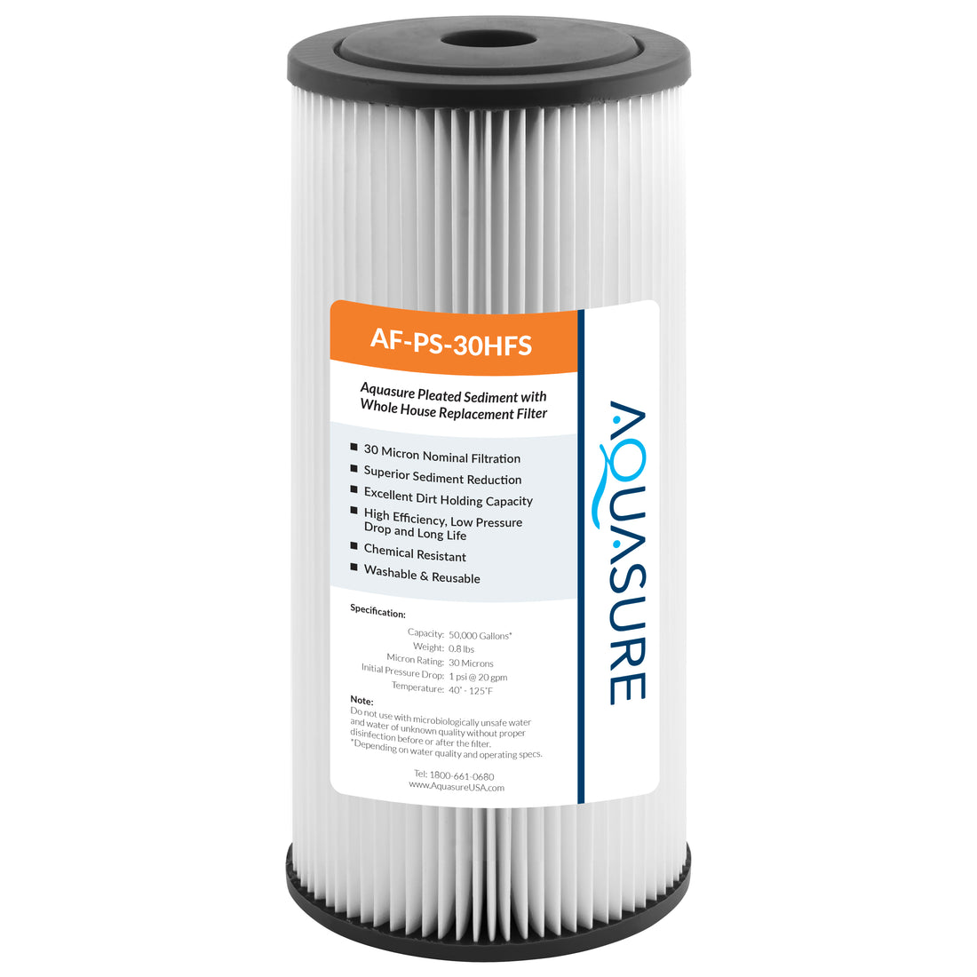Fortitude V2 Series | High Flow 30 Micron Pleated Sediment Filter - Standard Size