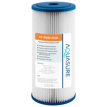 Fortitude V Series | 10" High Flow 30 Micron Pleated Sediment Filter