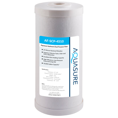 Fortitude V Series | 10" High-Capacity 25 Micron Dual-Purpose Sediment and Carbon Filter