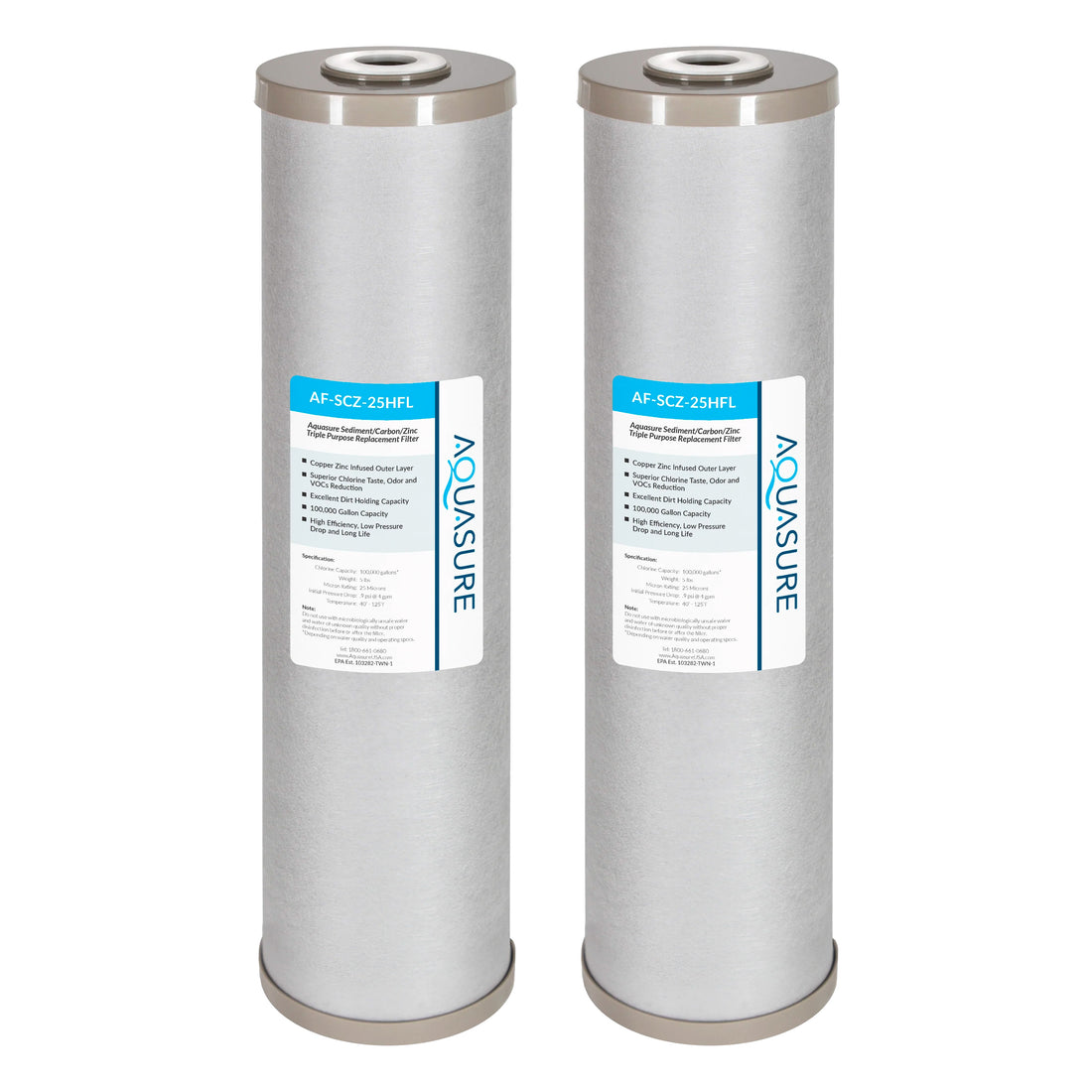 Fortitude V2 Series | Sediment/Carbon/Zinc Inhibiting Triple Purpose Replacement Filter - Large (2-Pack)