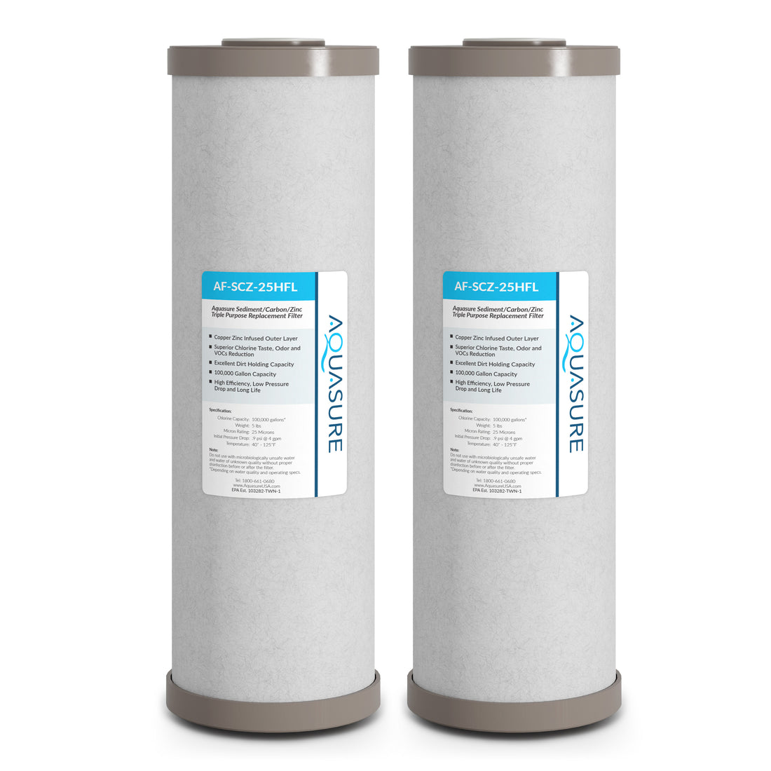 Fortitude V2 Series | Sediment/Carbon/Zinc Inhibiting Triple Purpose Replacement Filter - Large (2-Pack)