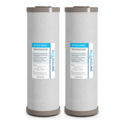 Fortitude V2 Series | Sediment/Carbon/Zinc Inhibiting Triple Purpose Replacement Filter - Large (2-Pack)