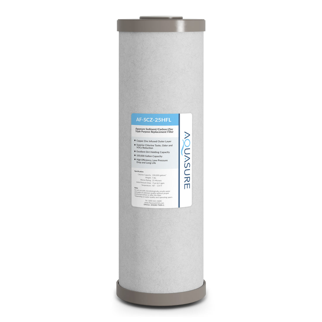 Fortitude V2 Series | Sediment/Carbon/Zinc Inhibiting Triple Purpose Replacement Filter - Large