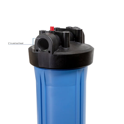 Aquasure Fortitude Series High Flow Housing and CAP - Blue, 20in and 1in NPT
