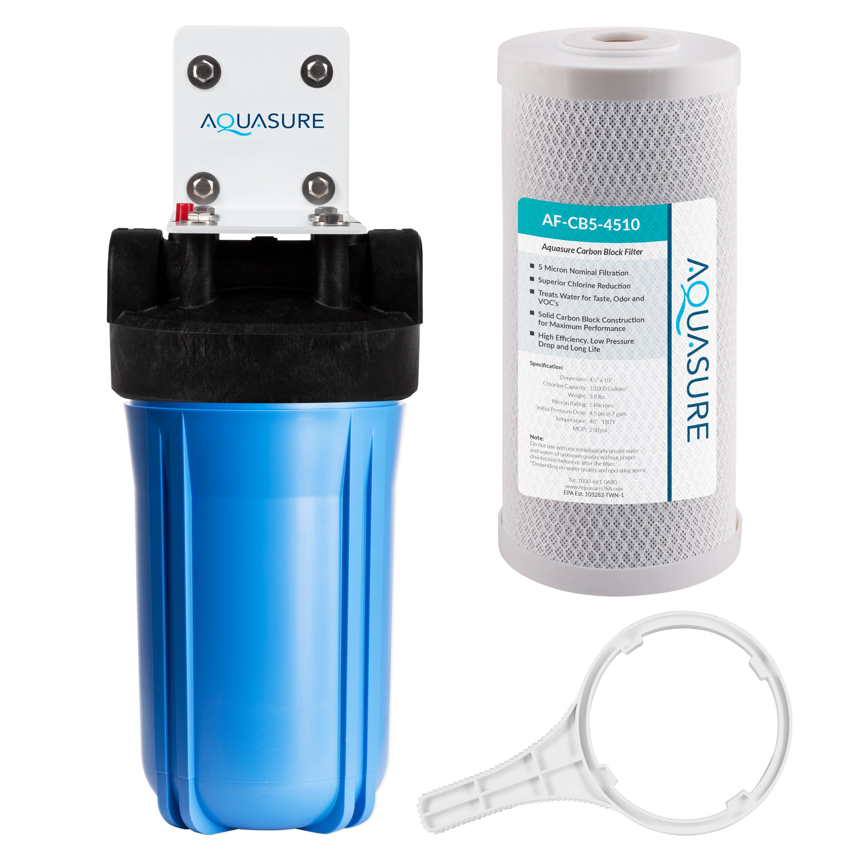 Fortitude V Series | 10&quot; High Flow Whole House 5 Micron Carbon Block Water Filter