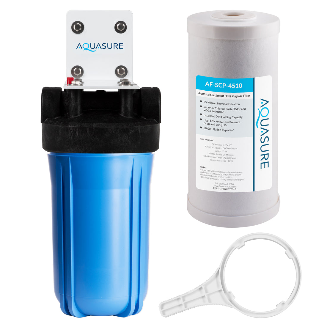Fortitude V Series | 10&quot; High Flow Whole House Sediment and Carbon Dual Purpose Water Filter
