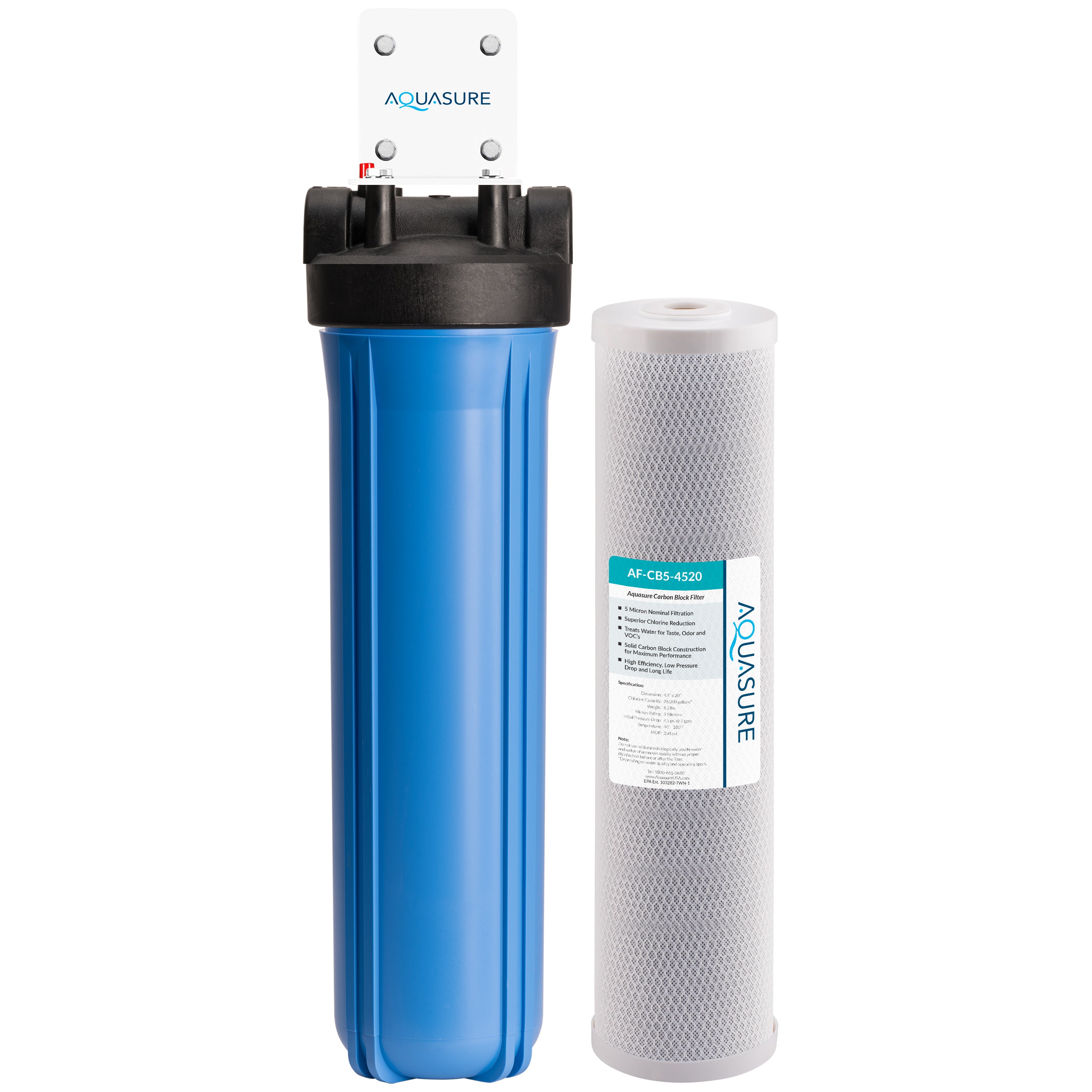Fortitude V Series | 20&quot; High Flow Whole House 5 Micron Carbon Block Water Filter