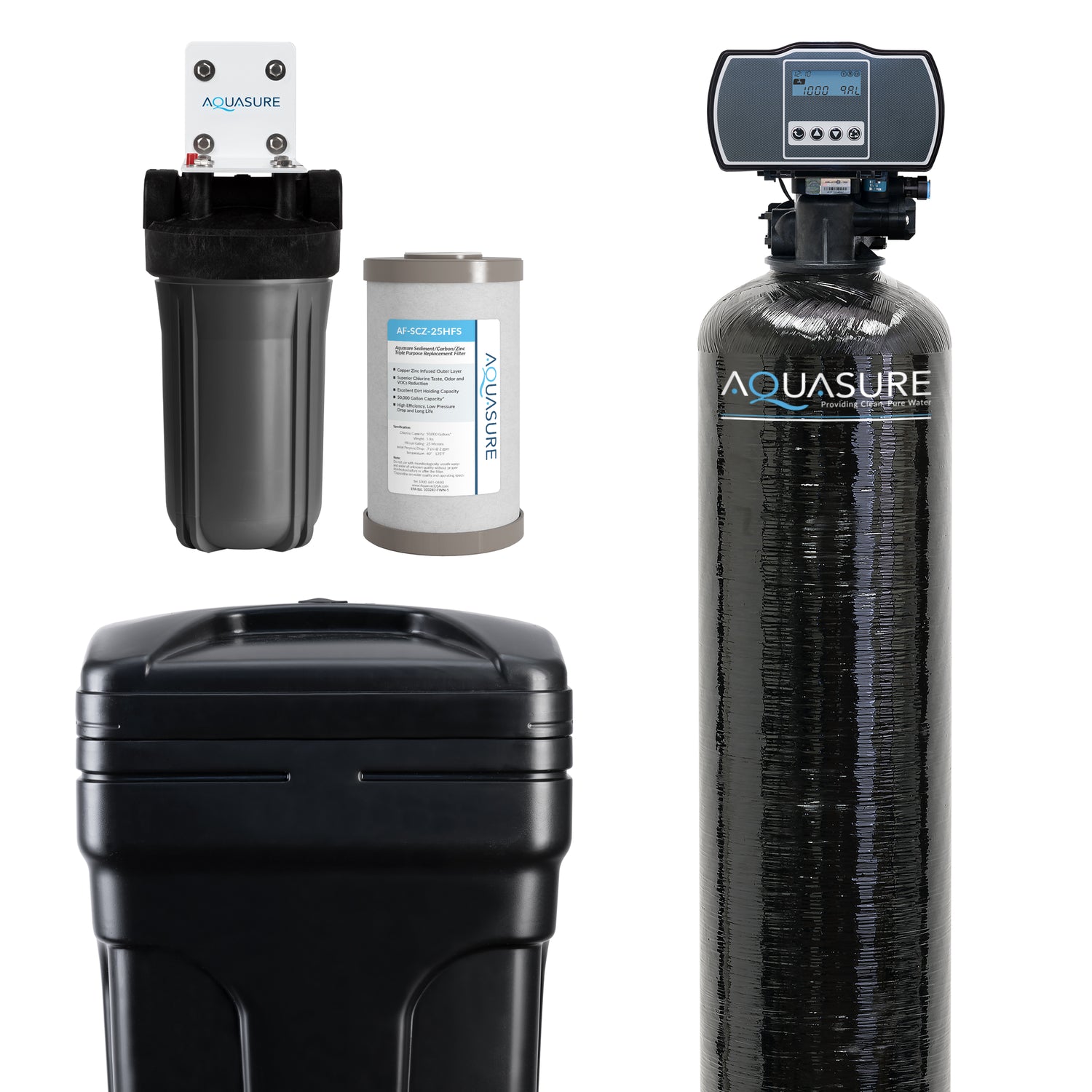 Harmony Series | 50,000 GRAINS Water Softener &amp; Triple Purpose Pre-Filter