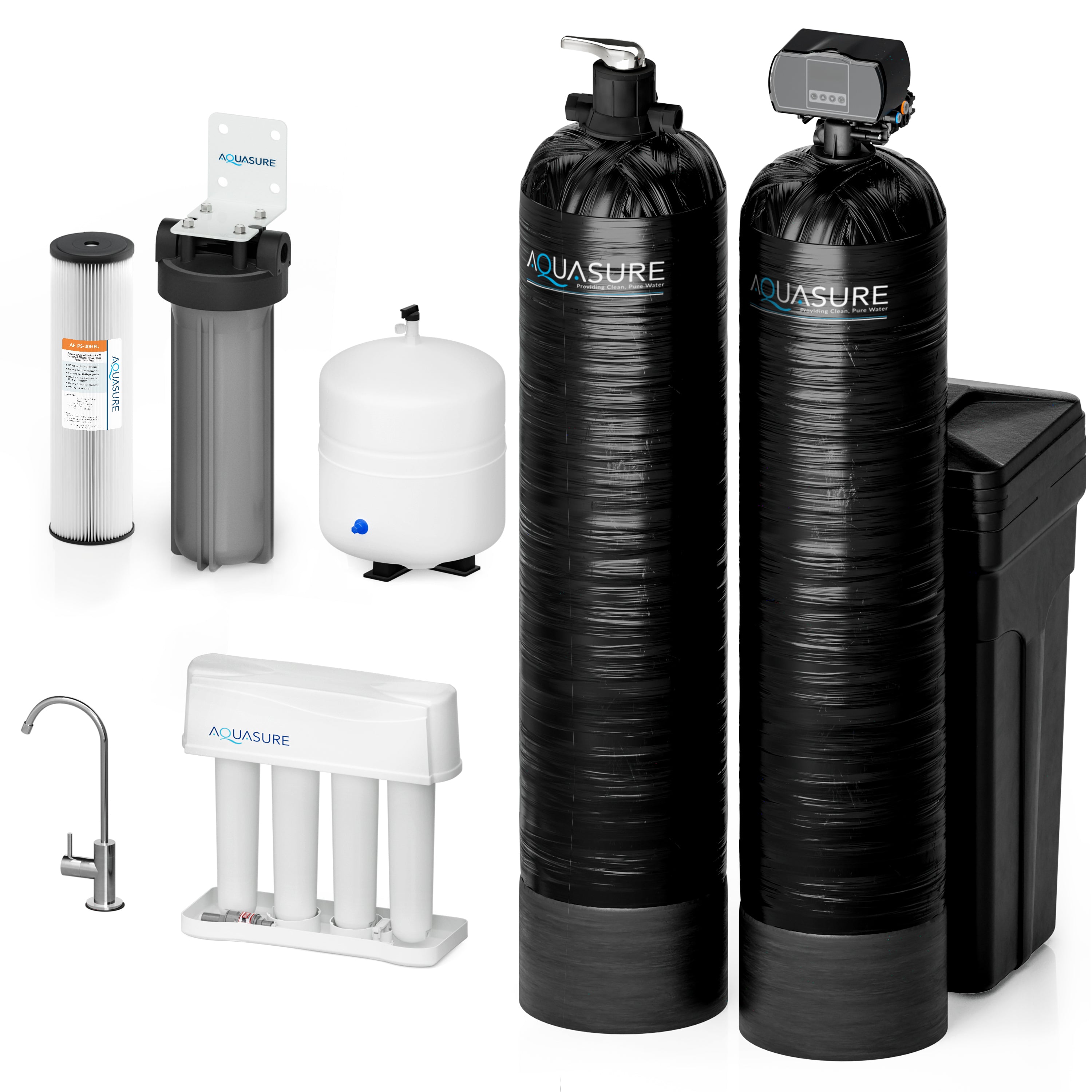 Signature Elite | 1,500,000 Gallons Whole House Water Filter Treatment Bundle with 72,000 Grains Softener, 75 GPD Reverse Osmosis System