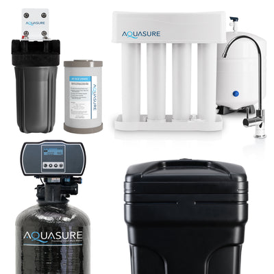 Signature Pro | Whole House Water Filter Bundle with 48,000 Grains Softener, 75 GPD Reverse Osmosis System & Triple Purpose Pre-Filter
