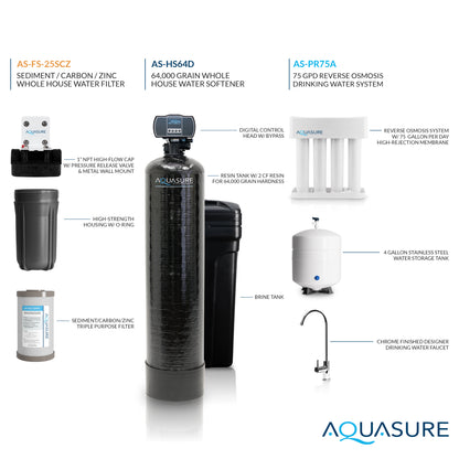 Signature Pro Series 64K: Ultimate Whole House Water Solution - 75 GPD Reverse Osmosis (RO) System