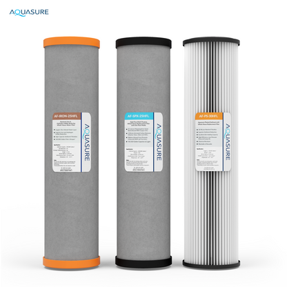 Aquasure Fortitude Series Complete Iron, Sediment &amp; Scale Inhibiting Replacement Filter Cartridge - 100K
