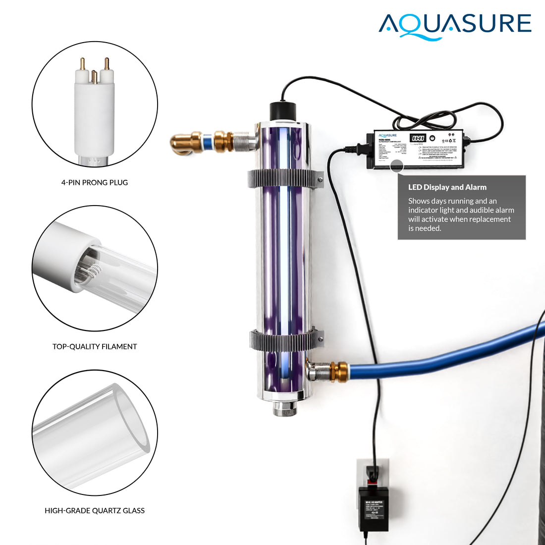 Quantum Series | 18 GPM Ultraviolet UV Light Whole House Filtration System, 48W