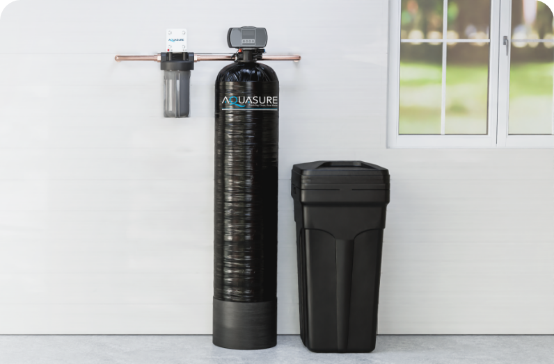 Harmony Series | 64,000 Grains Whole House Water Softener with Fine Mesh Resin and Pleated Sediment Filter