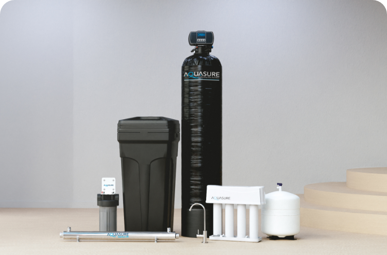 Signature Elite Series | 4-in-1 Whole House Water Filtration Bundle with Softener, Pre-Filter, RO and UV Sterilizer