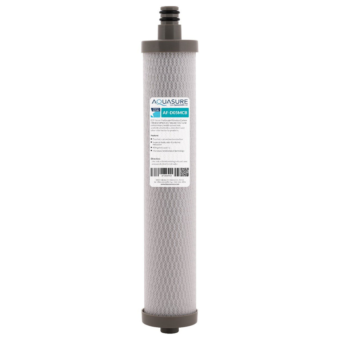 Dash Series | 0.5 Micron Carbon Block Filter with Microban Anti-Microbial Technology-Aquasure USA