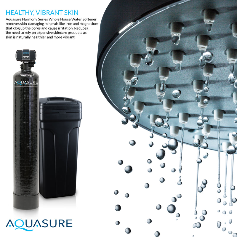 Whole House Harmony 32,000 Grain Water Softener with 8 GPM Ultraviolet UV Light Water Sterilizer System and Triple Purpose Pre-Filter Bundle