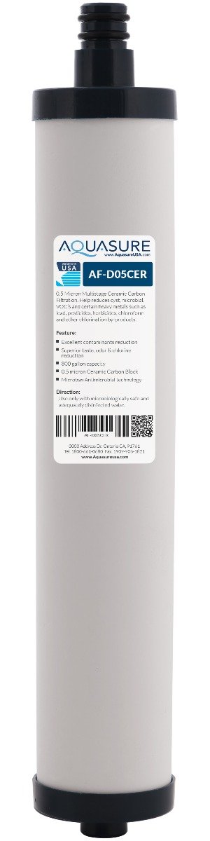 Dash Series | 0.5 Micron Micro-Ceramic Carbon Block Filter with Microban Anti-Microbial Technology-Aquasure USA